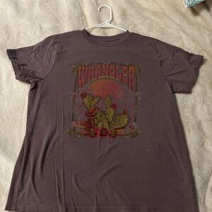 NWOT Wrangler Dark Brown Cactus Graphic Tee